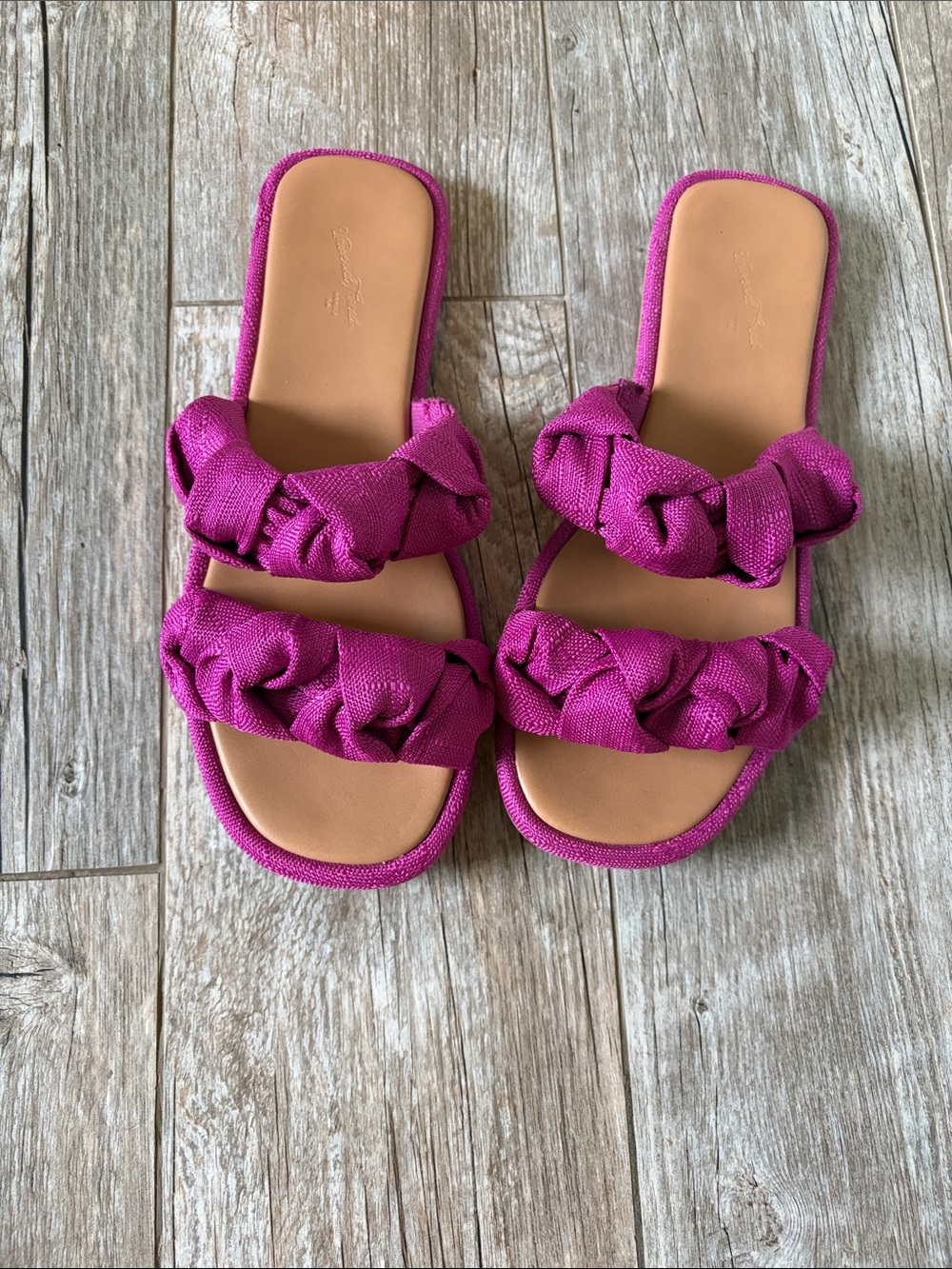 Target Universal Thread magenta linen knotted sandals sz 8 LN